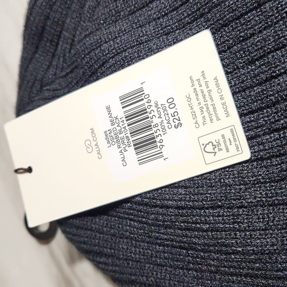 Calia ribbed beanie pure black NWT - Picture 5 of 7